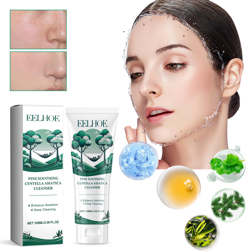Pine Soothing Centella Asiatica Cleanser, Deep Clear Pores Soft Moisturizing Skin Moisturizing Non-Tight Cleanser